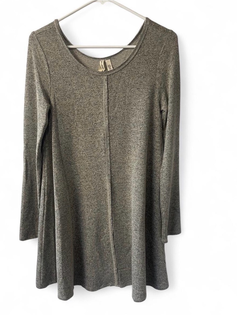 Billabong Gray Heathered Scoop Neck Long Sleeve Top